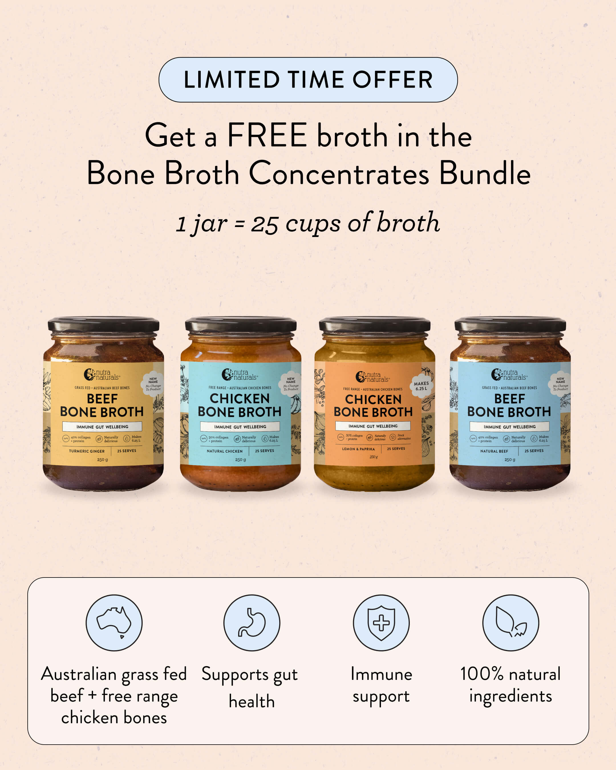Buy 3 get 1 FREE - Bone Broth Concentrates Bundle