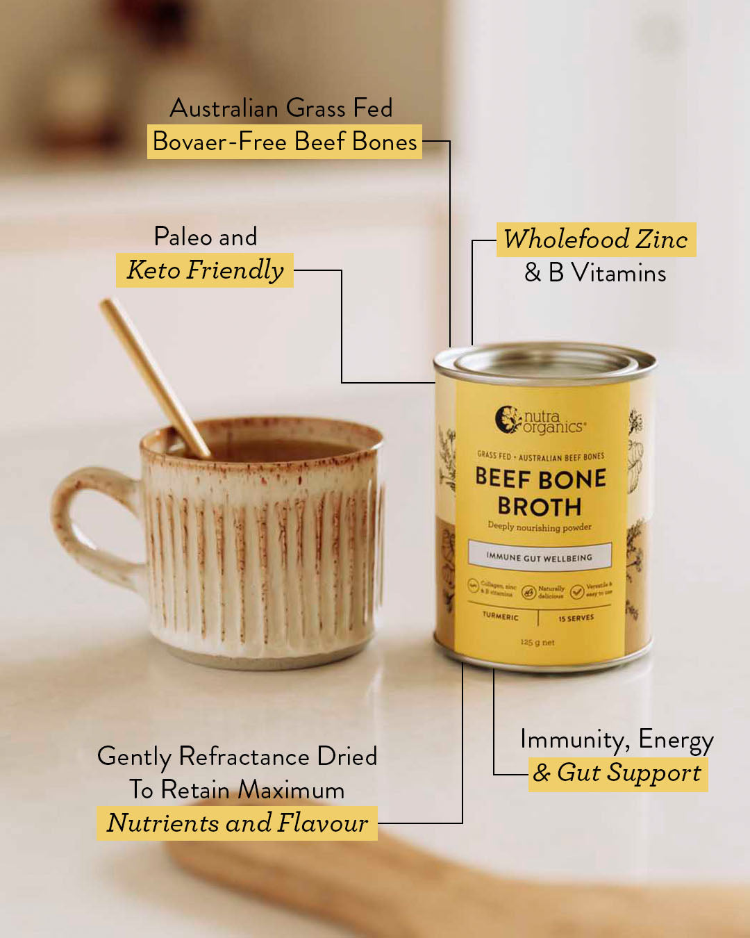 Beef Bone Broth Powder Turmeric