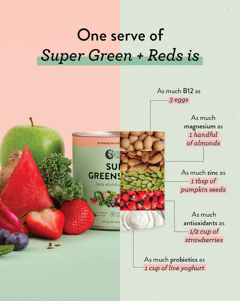 Super Greens + Reds Watermelon Strawberry