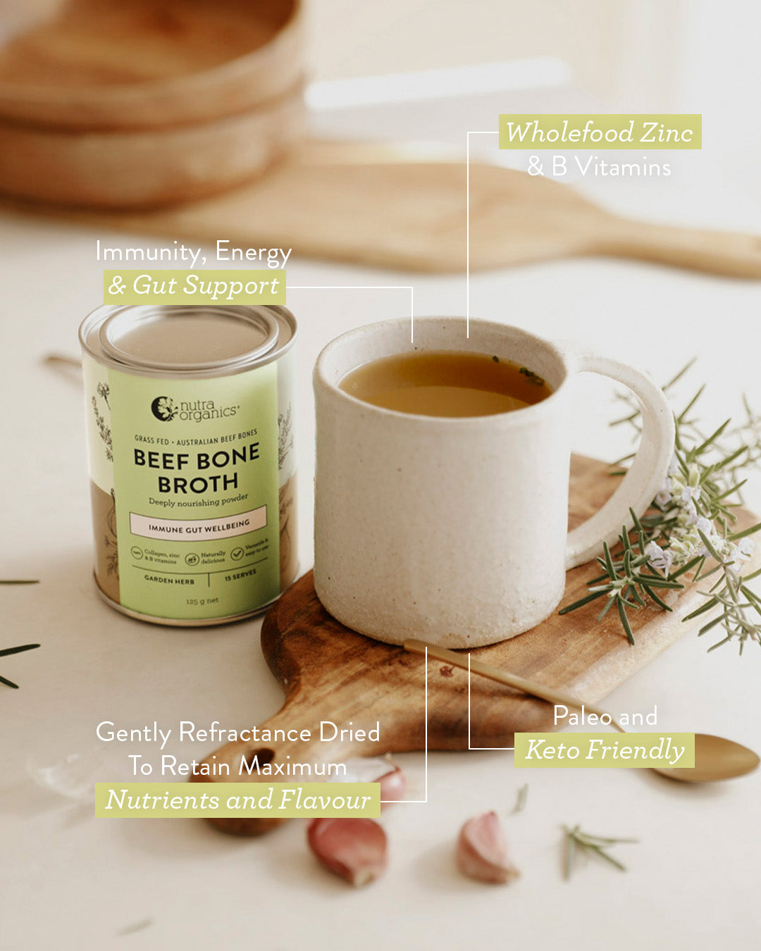 Beef Bone Broth Garden Herb