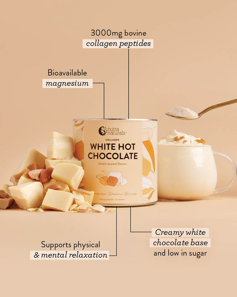 Collagen Salted Caramel White Hot Chocolate