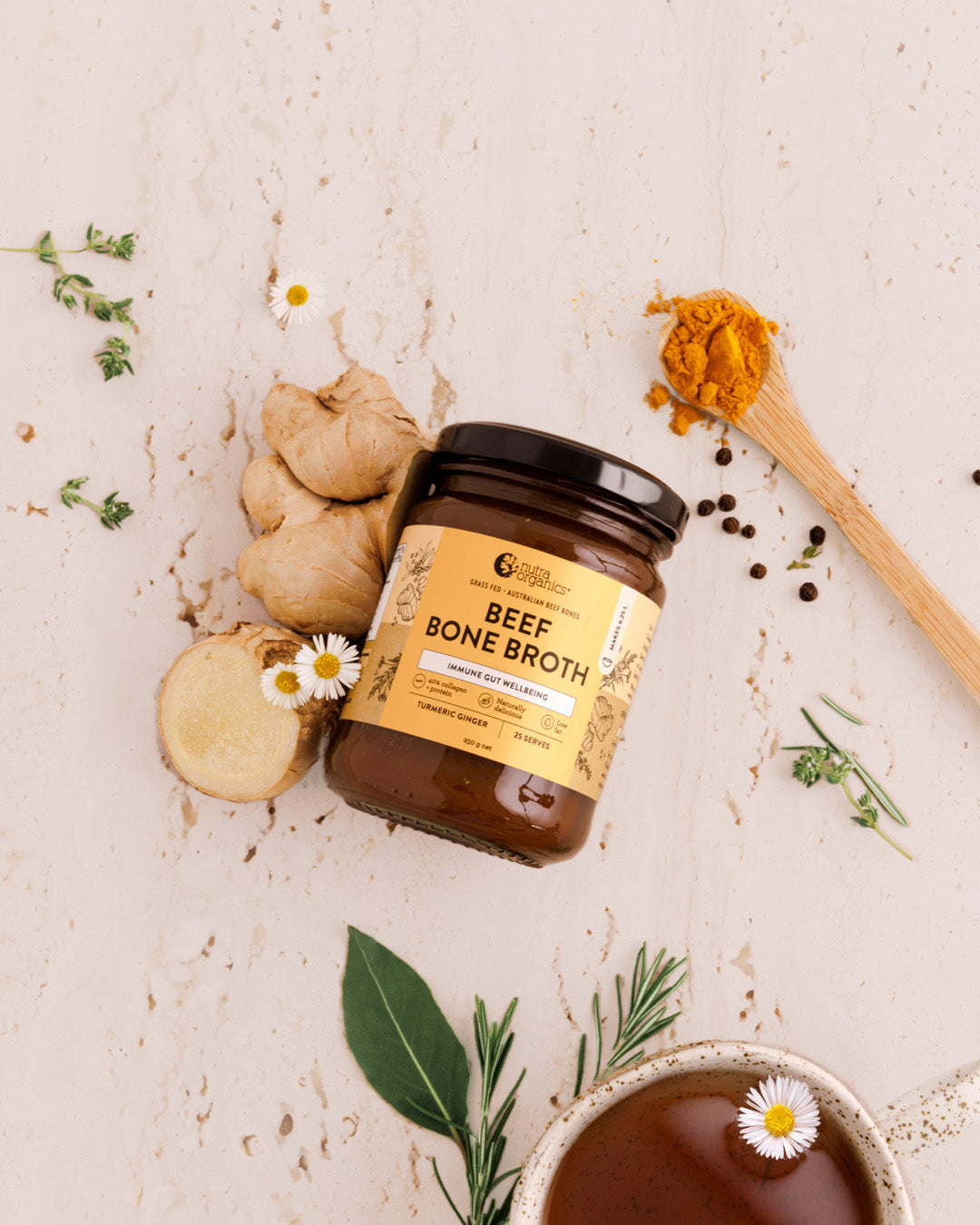 Beef Bone Broth Concentrate Turmeric Ginger