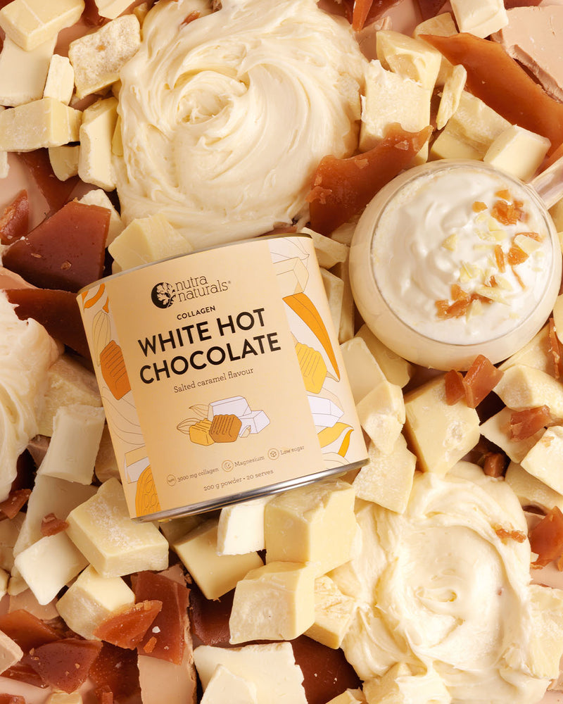 Collagen Salted Caramel White Hot Chocolate